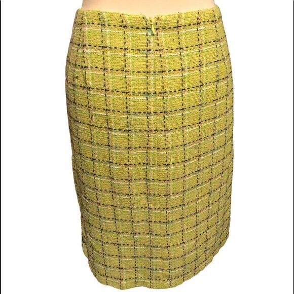 Requirements tweed basket weaved lime green skirt - Picture 3 of 5
